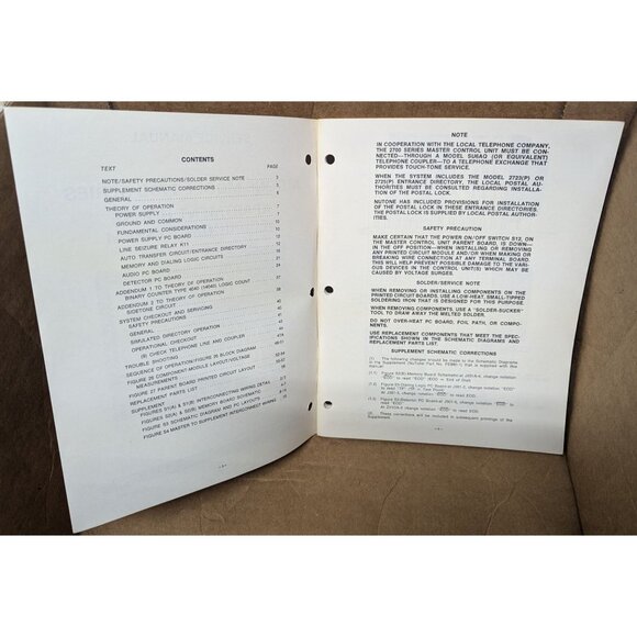 NUTONE SERVICE MANUAL MODEL 2700 SERIES APARTMENT HOUSE SECUICOM SYSTEM - Picture 3 of 8